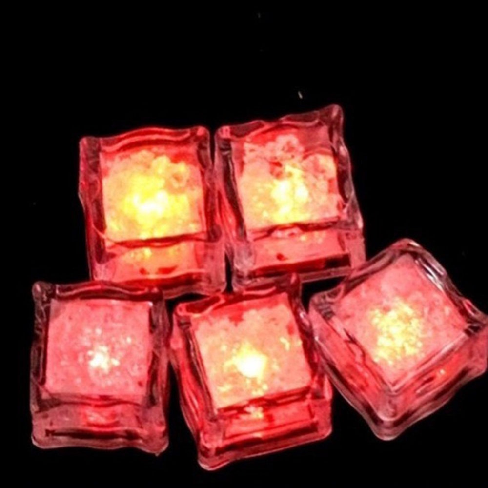 Đá Phát Sáng Hình Khối, Đá Đèn LED Để Cốc Nước Đầy Màu Sắc,Để Phao Tắm