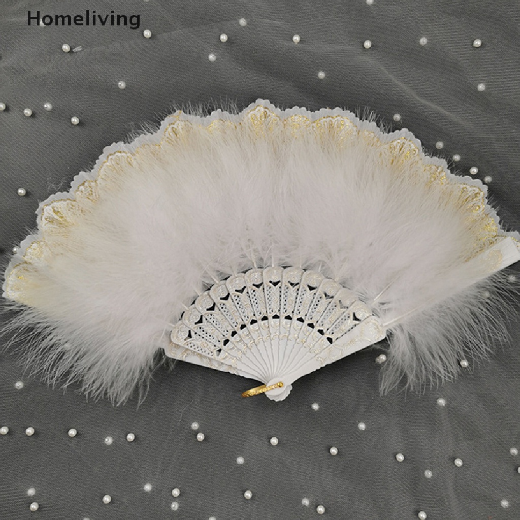 Quạt Xếp Phối Lông Vũ Phong Cách Lolita Gothic