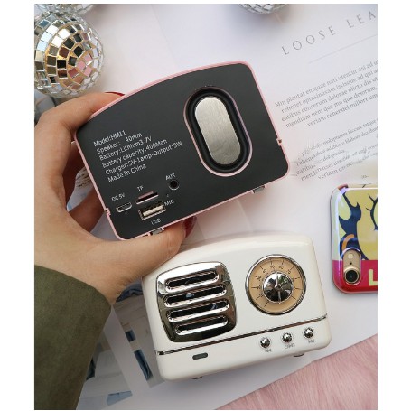 Loa mini Bluetooth phong cách vintage - may.decor -