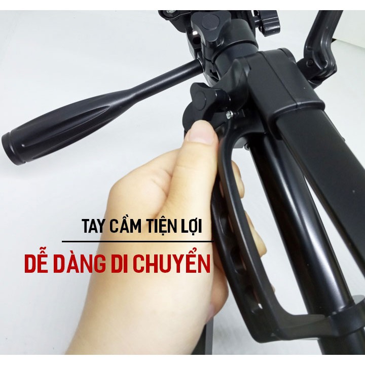 Chân Giá Đỡ Máy Ảnh Tripod 3366 Cao 1m5 Có Tay Cầm Quay Phim