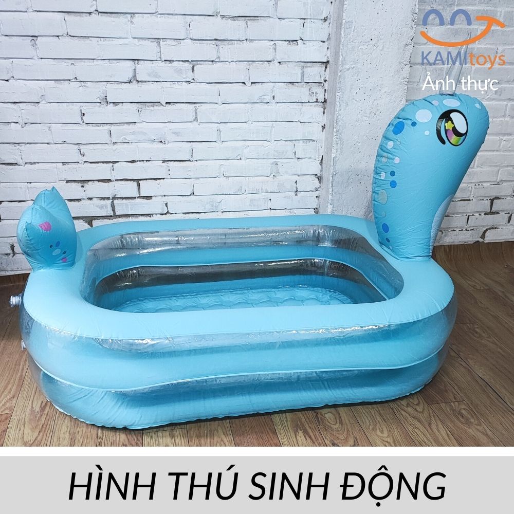 Bể bơi cho bé hình thú Chọn cỡ kiểu hồ phao bơm hơi gấp gọn hoặc làm nhà bóng trong nhà mã 50034