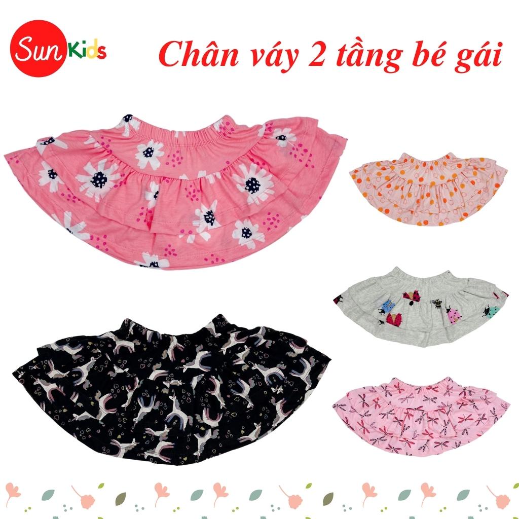 Chân váy cho bé, đầm bé gái 2 tầng, chất cotton, có quần đùi trong, size 6-10 - SUNKIDS