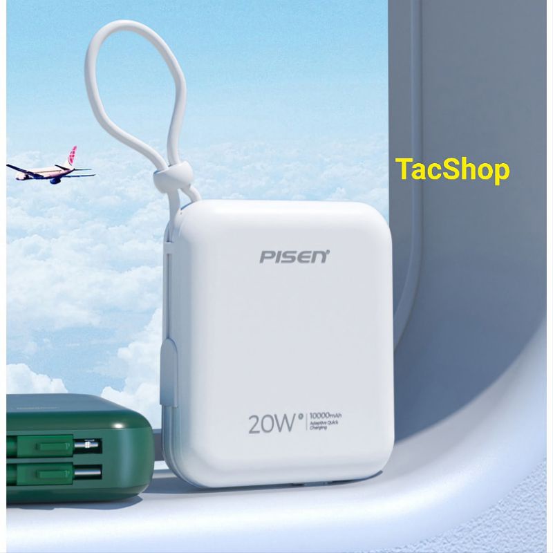 Pin sạc dự phòng PISEN Quick D156 10000mAh 20W (Smart Chip, Dual Type-C, Light ning) LS-DY20 - Hàng chính hãng