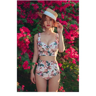 Bikini nữ hai mảnh hoa hồng, đồ bơi nữ hai mảnh sexy