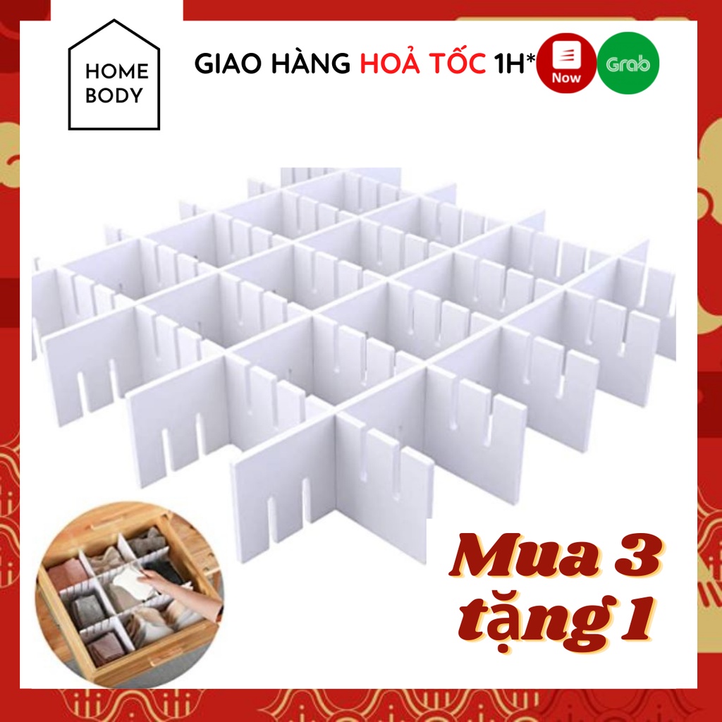 Bộ Thanh Chia Ngăn Tủ HOMEBODY Có Thể Điều Chỉnh Giúp Đồ Bếp, Đồ Trang Điểm, Quần Áo Lót Ngăn Nắp