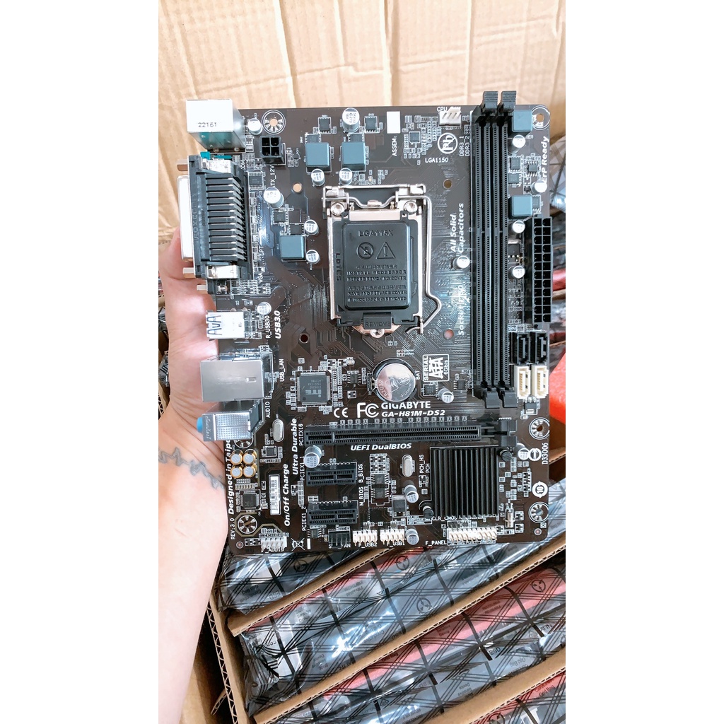 Main h81 gigabyte M-DS2 hàng nhập khẩu mới full box , bảo hành 24 tháng