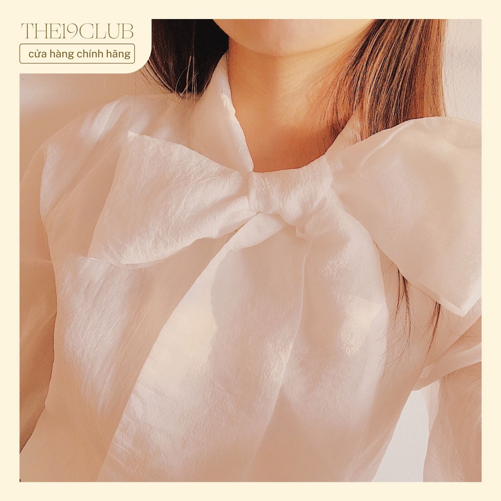 THE19CLUB - Áo sơ mi voan cổ buộc nơ 4 màu sắc - ELLA SHIRT