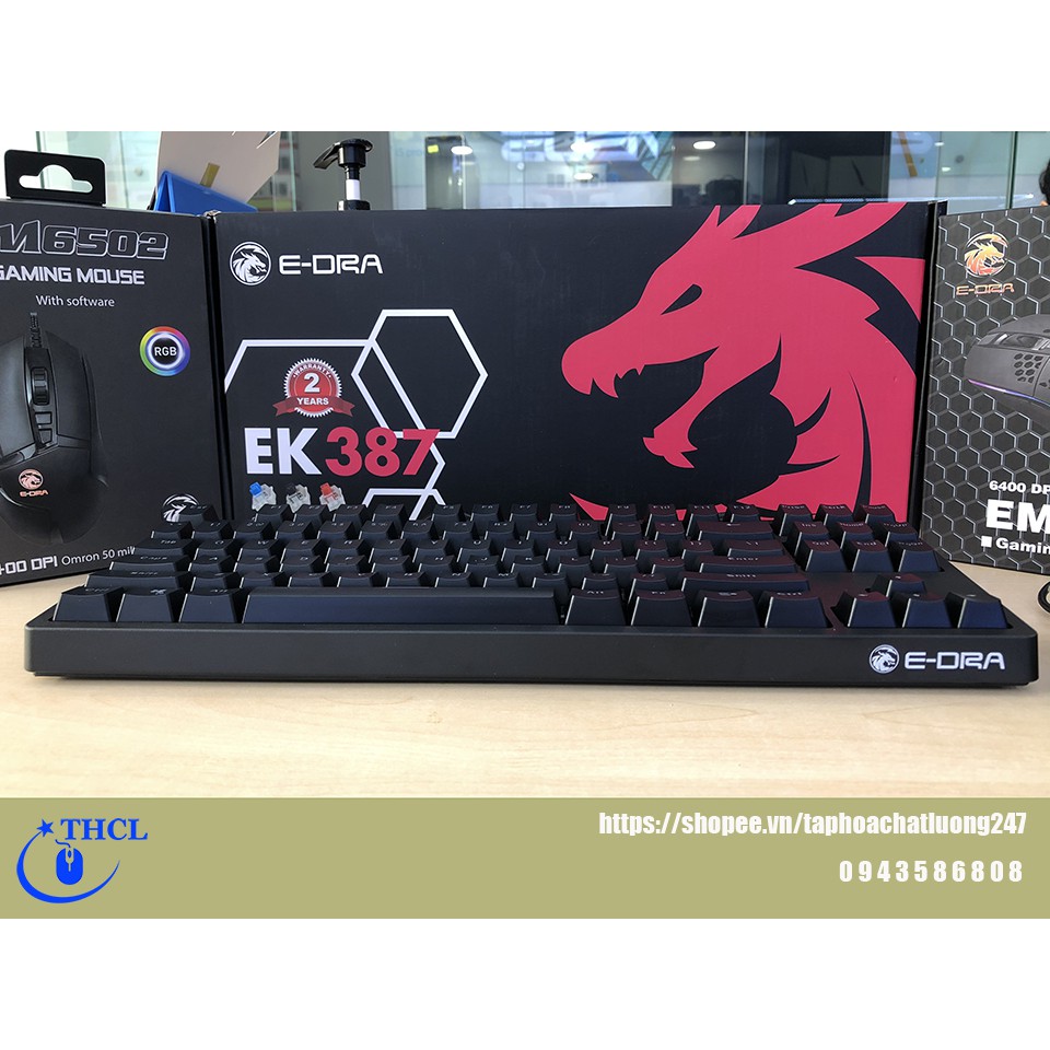 Bàn phím Cơ Gaming E-DRA EK387 LED