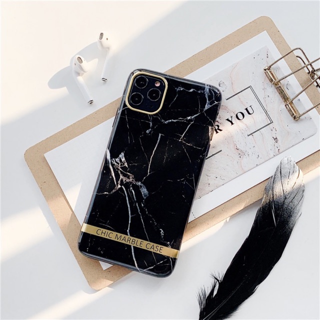 Ốp Chic Marble Vân Đá Đen iPhone 11/ 11 Pro/ Pro Max/X/Xs Max