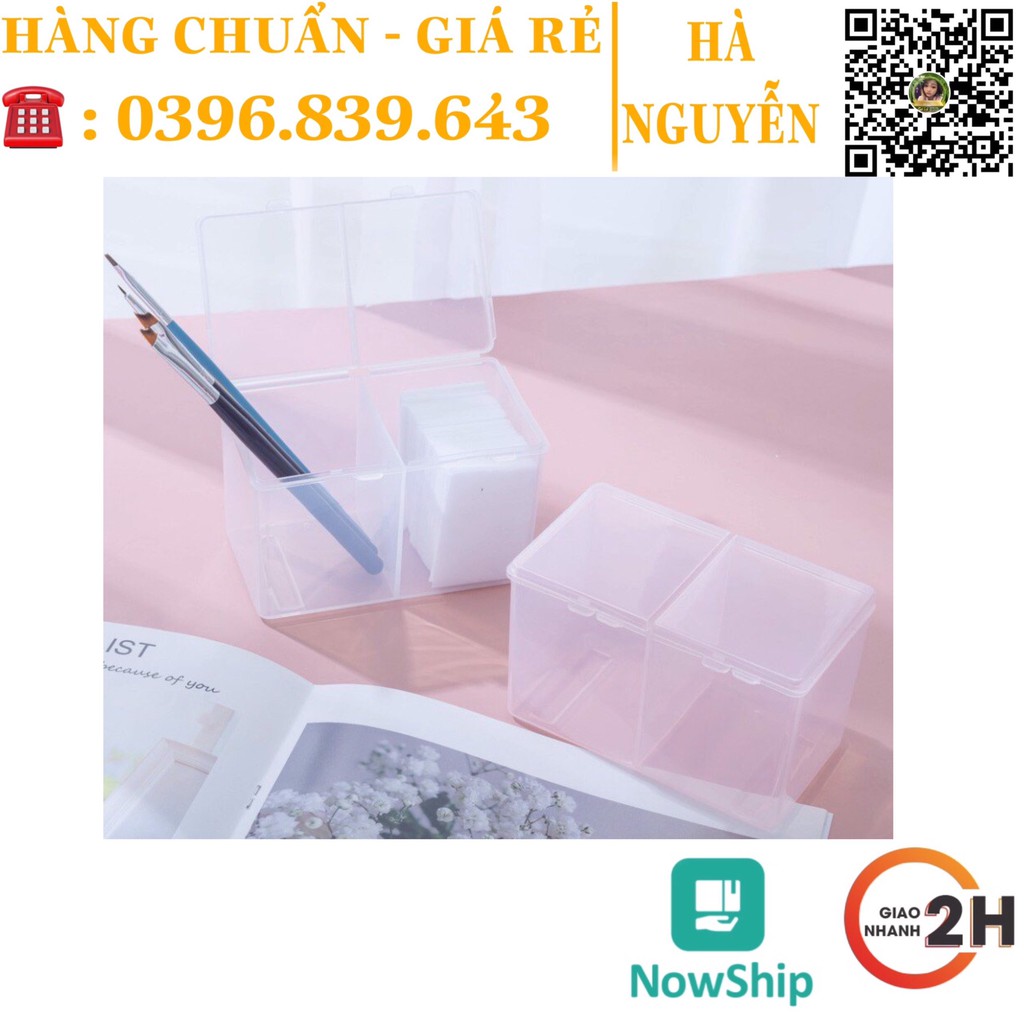 HỘP ĐỰNG GIẤY LAU GEL 2 NGĂN - ĐỰNG ĐỒ DÙNG NAIL SIÊU GỌN SIÊU TIỆN LỢI