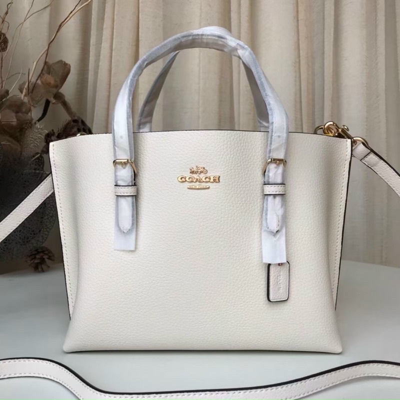 Túi xách nữ da thật Coach dáng tote đẹp, chia 3 ngăn tiện dụng