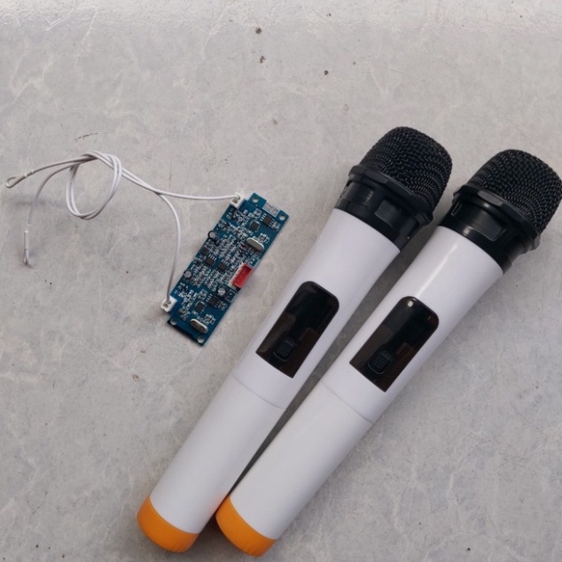Micro loa kéo Sóng UHF - Bộ 2 micro cho loa kéo trắng bo mạch rời.