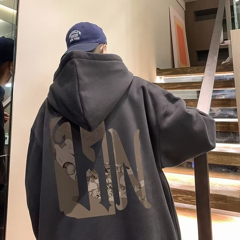 Áo Hoodie Dáng Rộng In Họa Tiết Phong Cách Đường Phố Mỹ Thời Trang Mùa Thu Dễ Phối Đồ Dành Cho Nam
