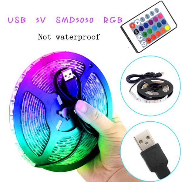 Dây đèn LED đuôi USB 5V phát ánh sáng 7 màu kèm điều khiển tiện lợi