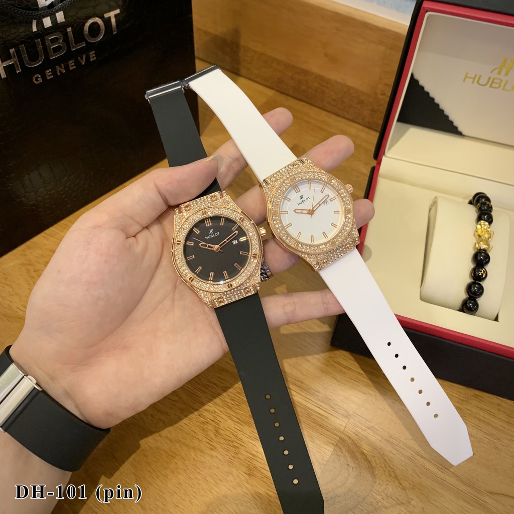 Đồng hồ nam nữ hublot dây cao su giá rẻ, Đồng hồ thời trang DH101 - Shop6906