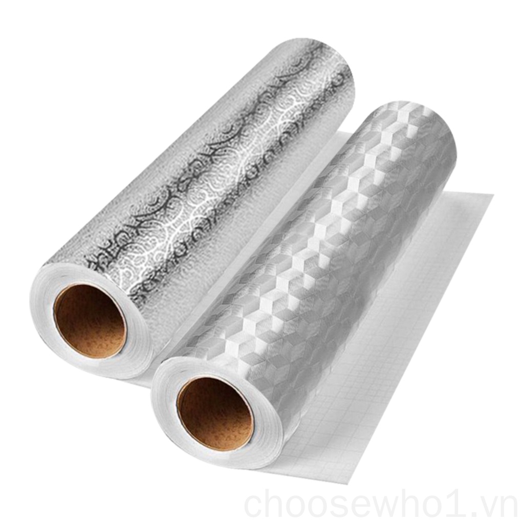 1 cuộn giấy nhôm dán tường chống dầu tự dính cho nhà bếp