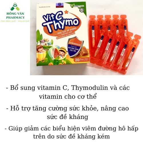 Siro tăng đề kháng VITC THYMO, hỗ trợ giảm viêm đường hô hấp trên