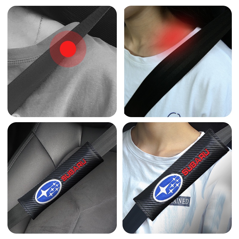 1 Đệm Bọc Dây Đai An Toàn Bằng Sợi Carbon Thoáng Khí Cho Subaru Impreza WRX STI GDA GDB Forester Liberty