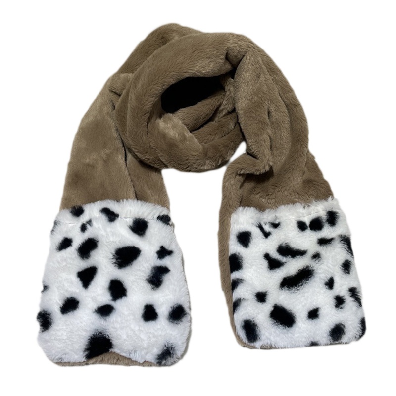 Mũ Tai Bèo Phủ Lông Dày Dặn In Họa Tiết Bò Sữa Đen Phong Cách Hip Hop Cá Tính