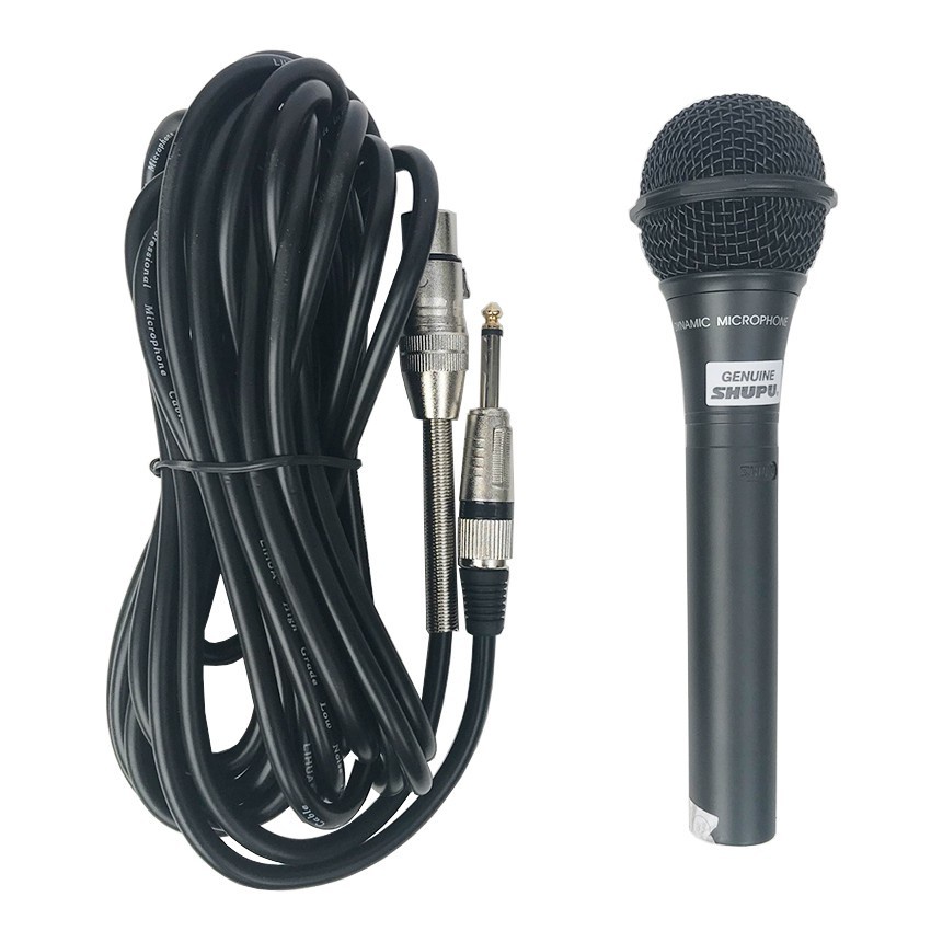 Micro Có Dây Karaoke SHURE 959 Full Box Tặng Kèm Bao Da Kèm Dây Mic Dài 5M - Mic Có Dây Cắm Loa Kẹo Kéo Siêu Hay