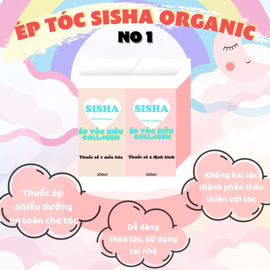 Thuốc Ép Tóc, Thuốc Duỗi Tóc Siêu Collagen SISHA ORGANIC, Luxihairs