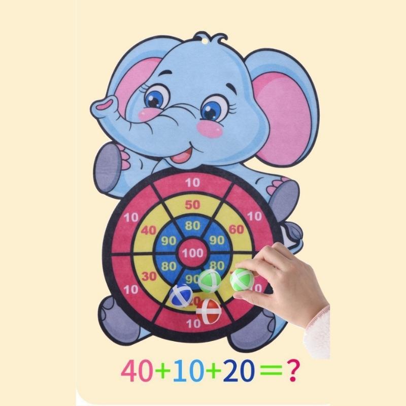 Đồ chơi bảng phi tiêu bóng dính cho bé, bảng ném bóng treo tường hình thú dễ thương tặng 3 bóng - THINGKIDS