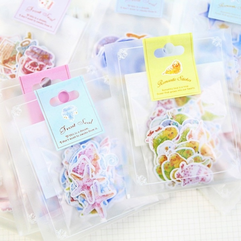 Set 60 miếng dán trang trí DIY RUIXIANG PVC kiểu dáng hoạt hình đáng yêu dành cho sổ tay album ảnh