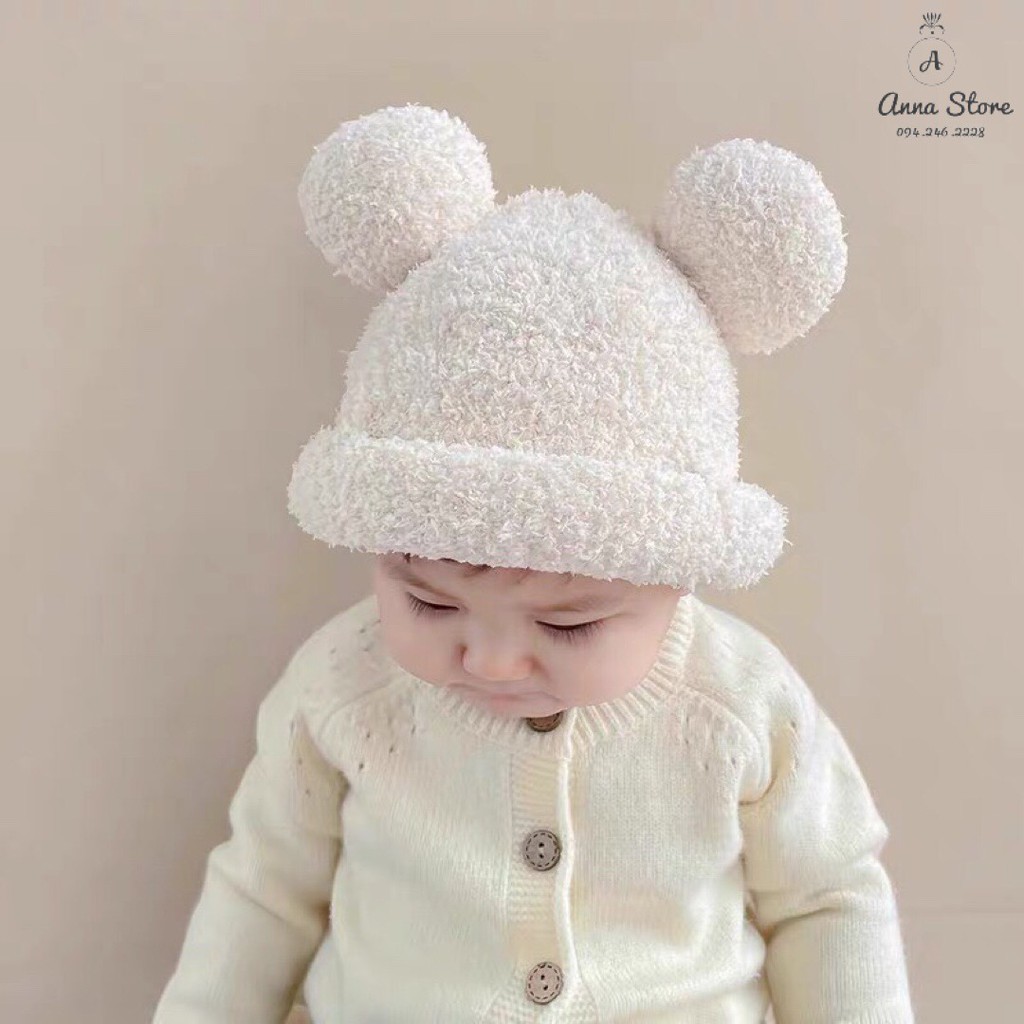 MUP 63 : Mũ len 2 tai cho bé cực cute