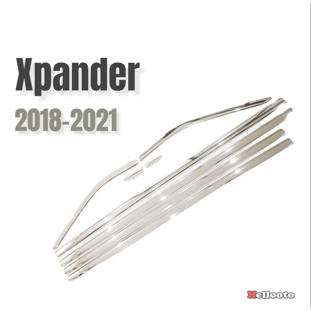Nẹp Chân Kính Inox Cho Xe Xpander 2018 2019 2020 2021 2020- 8 chi tiết Chất liệu inox ( tặng kèm keo tăng dính)