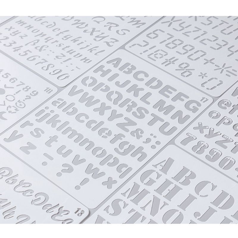 Bộ 20 khuôn vẽ hình chữ cái và số làm sổ lưu niệm DIY