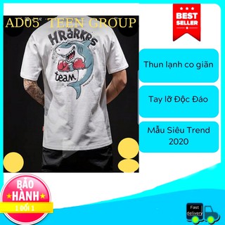 Áo thun nam phông rộng tay lỡ cao cấp ad05 cá mập team