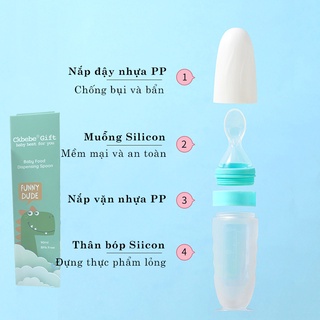 Bình thìa ăn dặm cho bé silicon Ckbebe