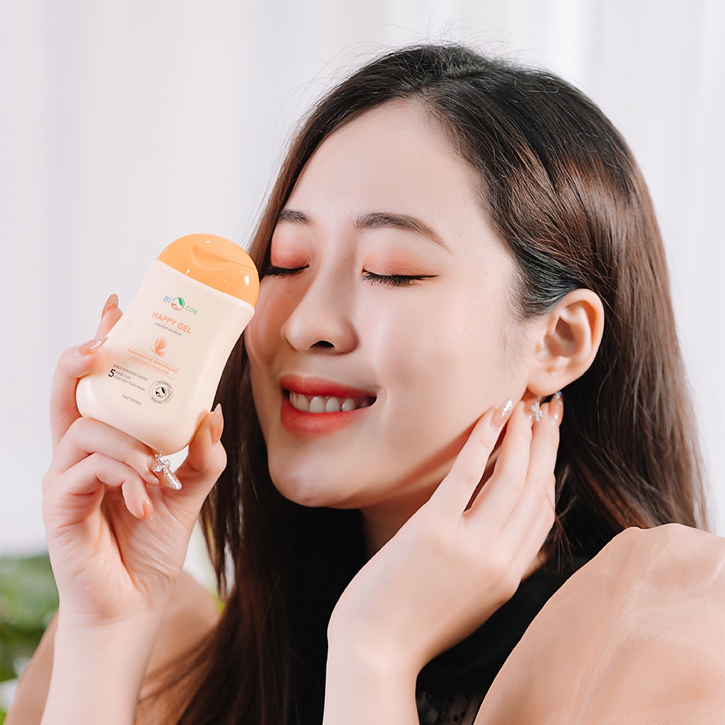 Dung Dịch Vệ Sinh Phụ Nữ BIOCOS Happy Gel 100ml - Gel Phụ Khoa Ngăn Ngừa Viêm Nhiễm