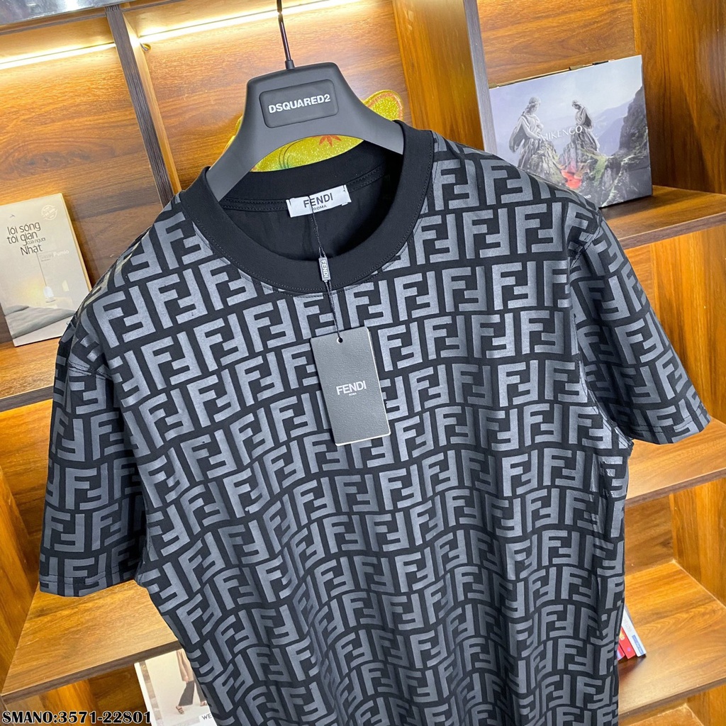 Áo Phông Nam Fendi Họa Tiết In Nổi Cực Đẹp - Áo Thun Nam Nữ Fendi Họa Tiết In Nổi Chất Cotton Mát Mịn DT STORE MENWEAR