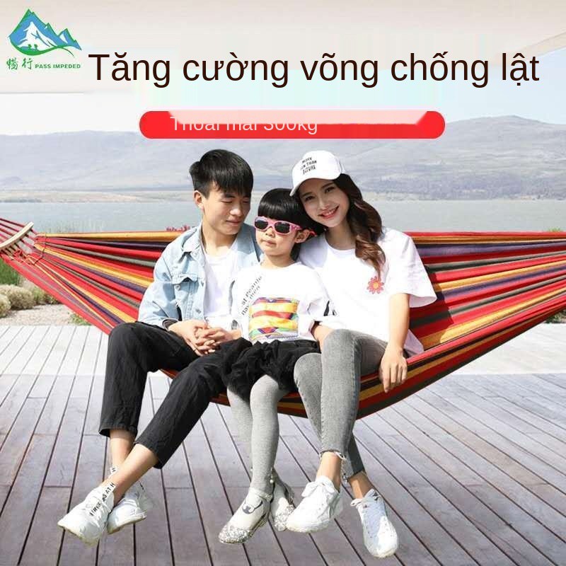 Võng ngoài trời bạt dày đôi xích đu sinh viên ký túc xá treo ghế phòng chống lật nhà lười ngủ nôi