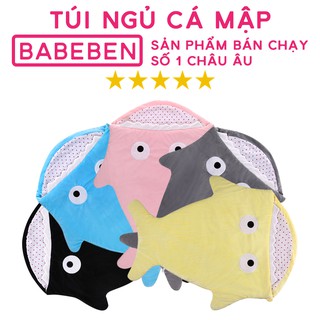 Túi Ngủ Hình Cá Mập Cho Bé Sơ Sinh, Giúp bé ngủ ngon không giật mình, chất liệu tốt