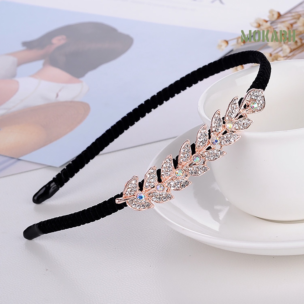 Băng Đô Cài Tóc Đính Đá Chống Trượt Phong Cách Thanh Lịch Dành Cho Nữ