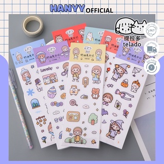 Set 2 Miếng Sticker Bé Gái Nhiều Màu Sắc Dễ Thương