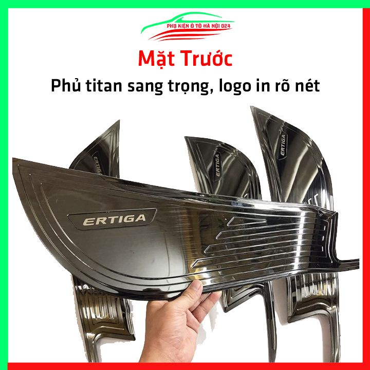 Bộ ốp tapli Ertiga 2019-2023 vân Titan chống xước va đập khi mở cửa và làm đẹp xe