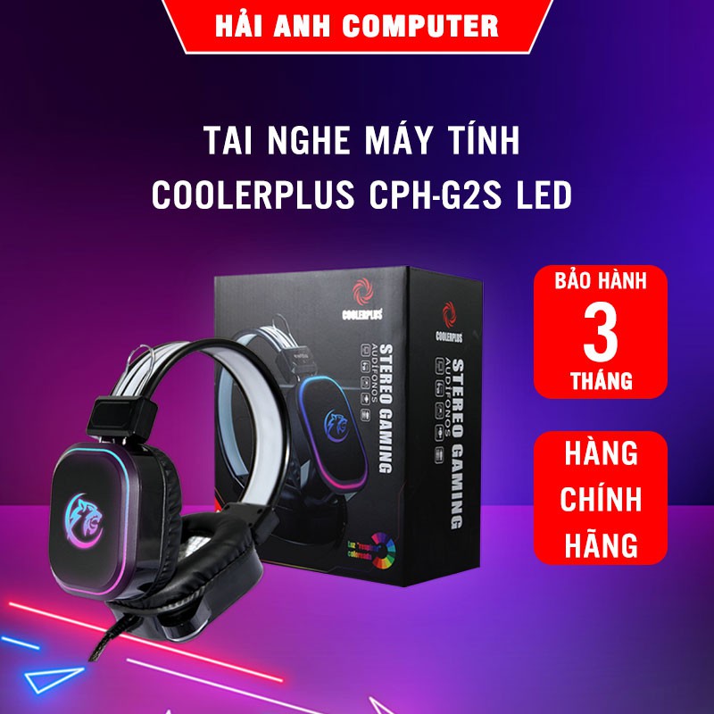 Tai nghe máy tính Coolerplus CPH-G2S | Dành cho game thủ - Tai nghe có LED - Microphone siêu nhạy - Hàng chính hãng