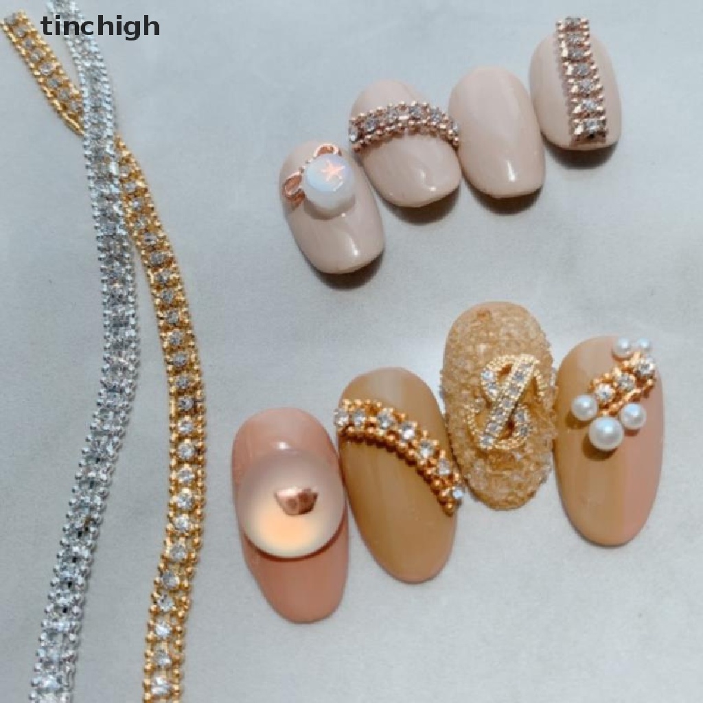 Phụ Kiện Trang Trí Móng Tay Dạng Chuỗi Xích Đính Đá 3D Sang Trọng DIY