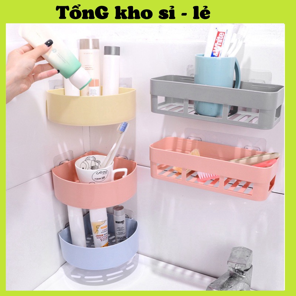 Kệ Dán Tường Để Đồ Nhà Tắm, Kệ Góc Dán Tường Hình Chữ Nhật Để Đồ Đa Năng 88230 TỔNG KHO SỈ 88