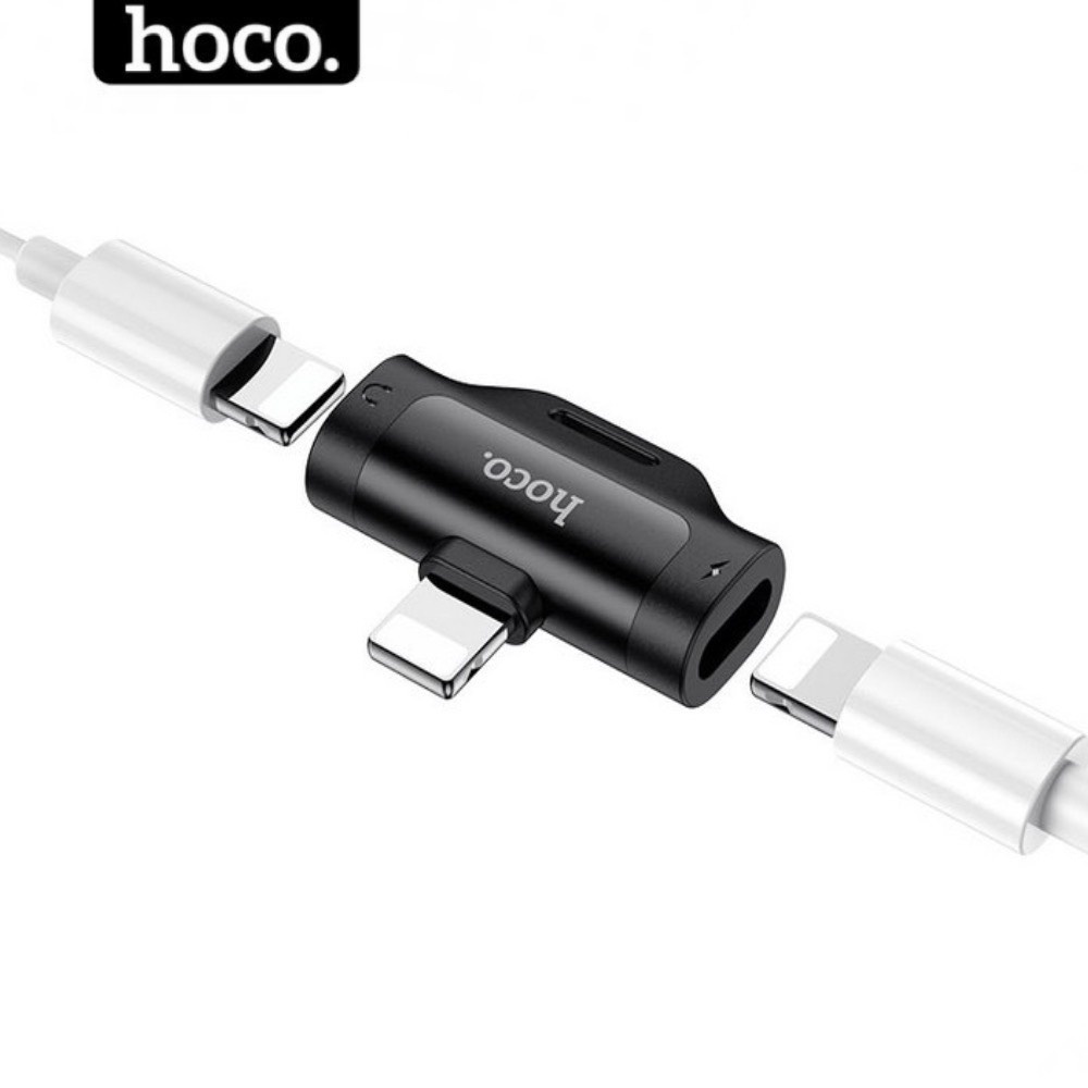 Jack Chuyển đổi tai nghe ip chính hãng HOCO vừa sạc vừa nghe nhạc có mic dùng cho iphone