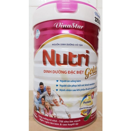 Sữa bột Vinastar Nutri Gold dinh dưỡng đặc biệt vô tận lon 900 gram