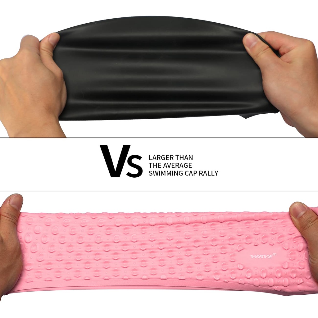 WAVE Mũ Bơi Silicone Gợn Sóng Cho Nữ