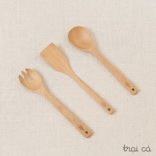 Thìa Trộn Salad Gỗ Beech 27cm , Đồ Gỗ Nhà Bếp Mộc Mạc, Tinh Tế, An Toàn Cho Sức Khỏe