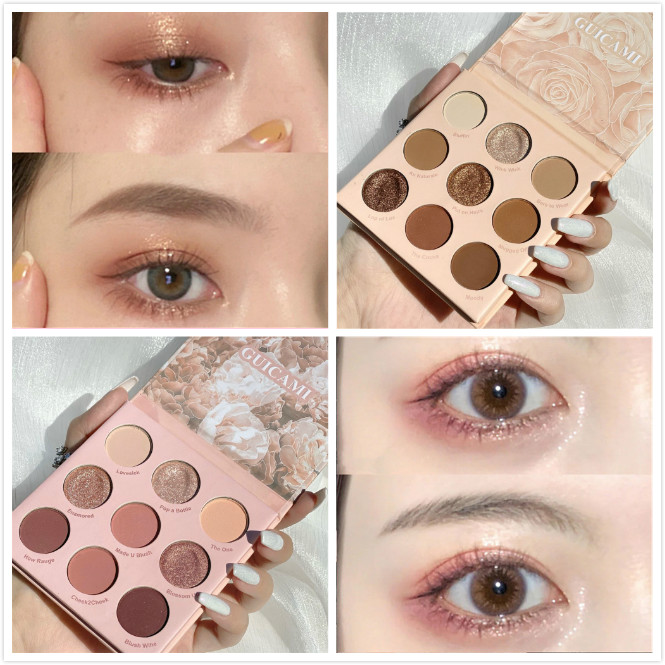 GUICAMI (Hàng Mới Về) Bảng Phấn Mắt Qipin 9 Màu Hoa Anh Đào Lấp Lánh Chống Thấm Nước | BigBuy360 - bigbuy360.vn