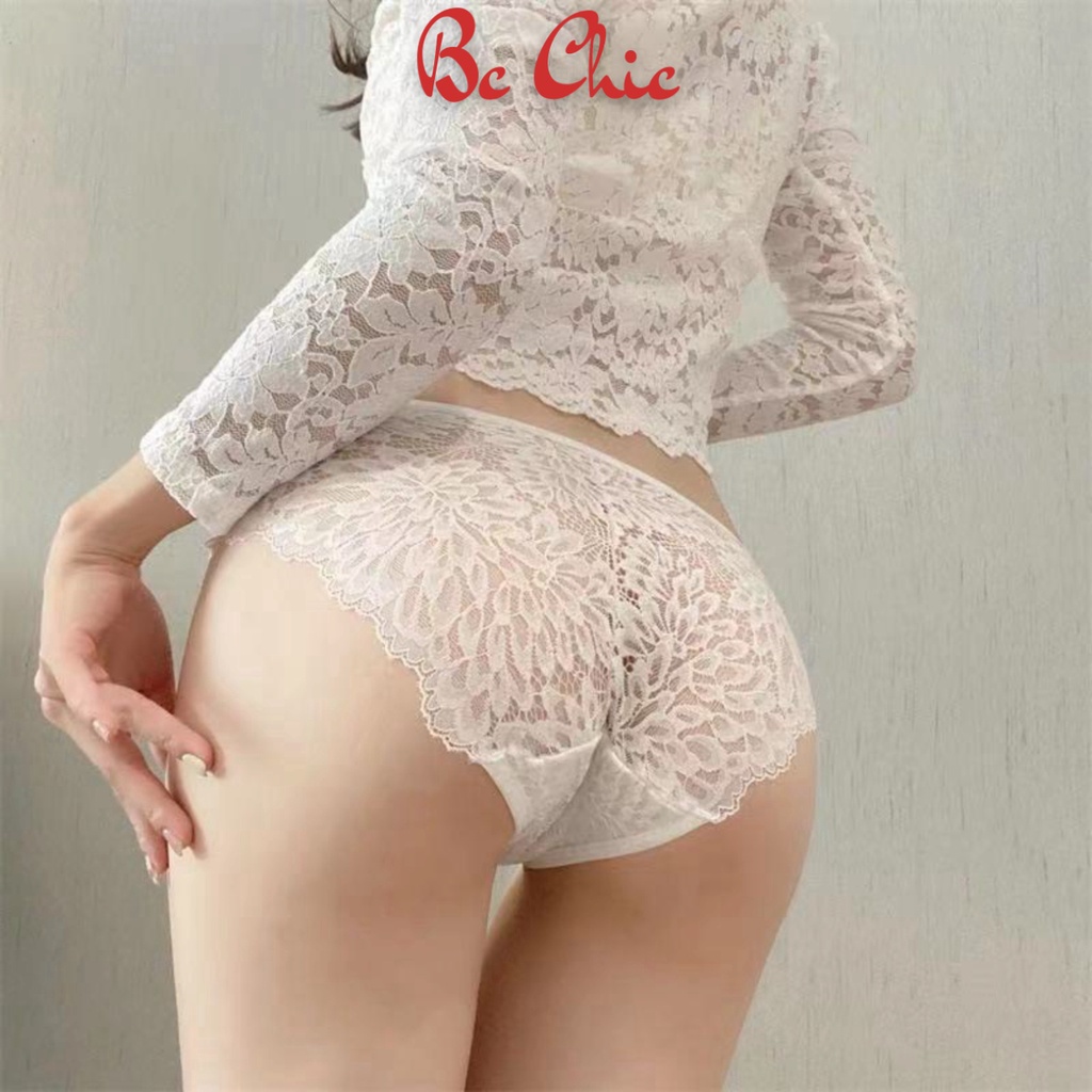 Quần Lót Nữ-Quần Lót Ren thiết kế dây bên hông họa tiết sexy quyến rũ Mã Q347 BC_CHIC LINGERIE