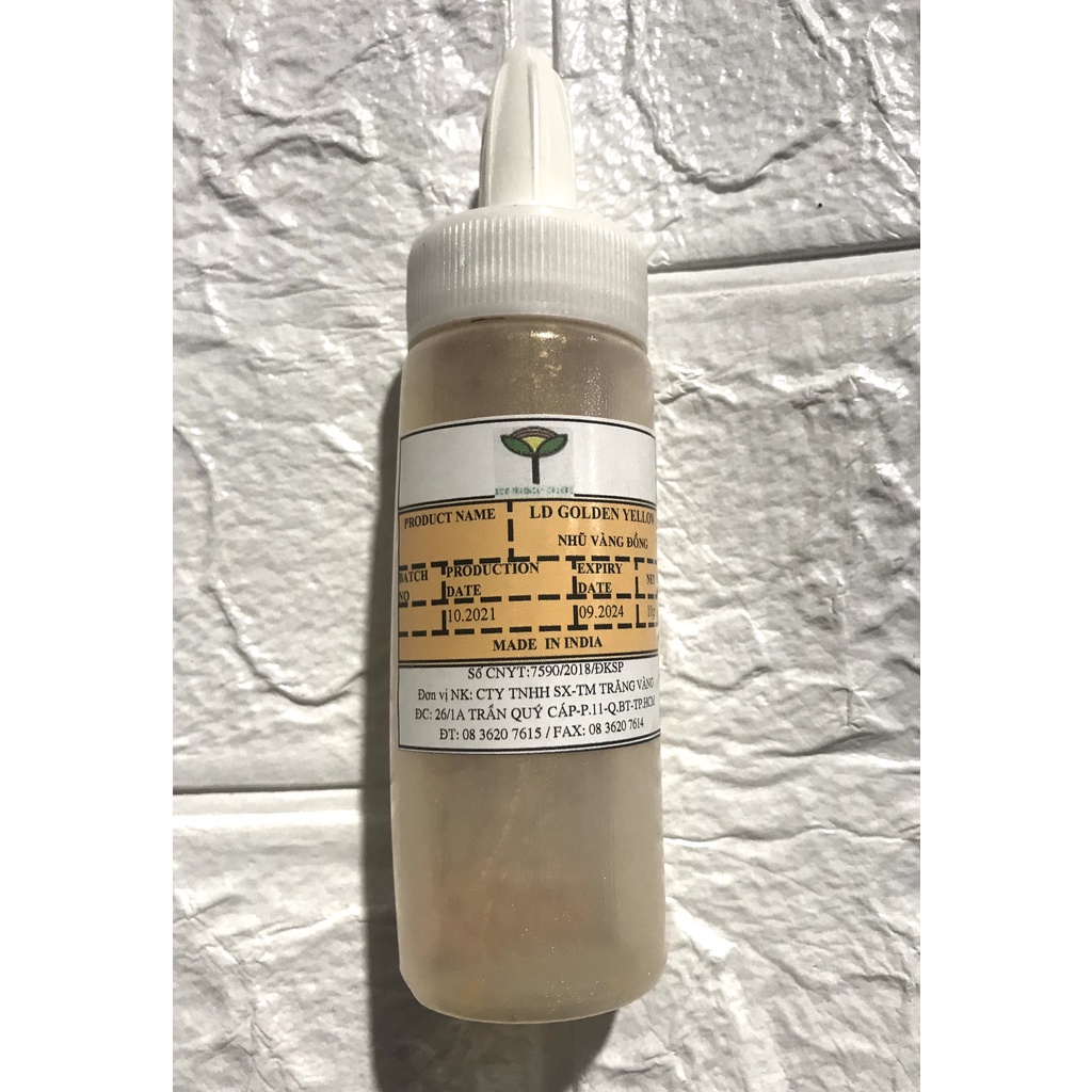 Màu phun nhũ kim VÀNG ĐỒNG GOLDEN YELLOW - Chai 10gr