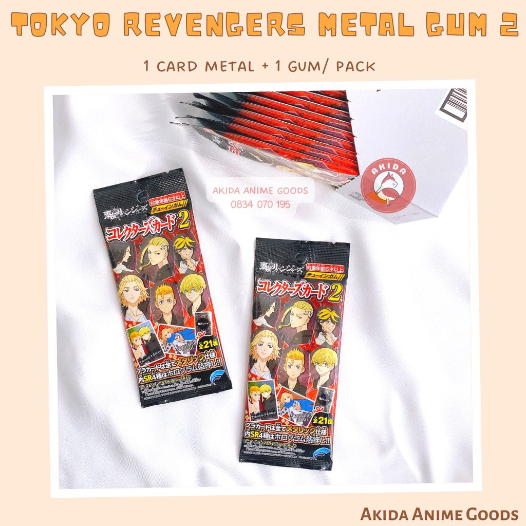 Pack random/ thẻ nhân phẩm - metal gum 2 - tokyo revengers